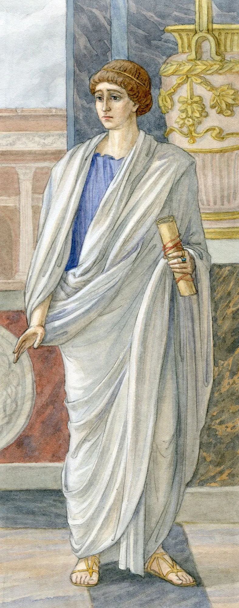 Феофил видит отрока с цветами и яблоками